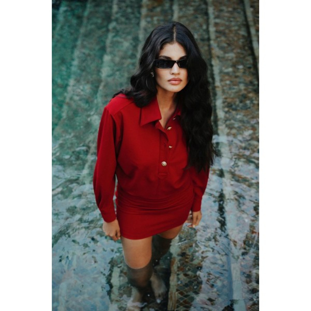 Suud Collection Kırmızı Jade Mini Elbise Elbise Fiyatı