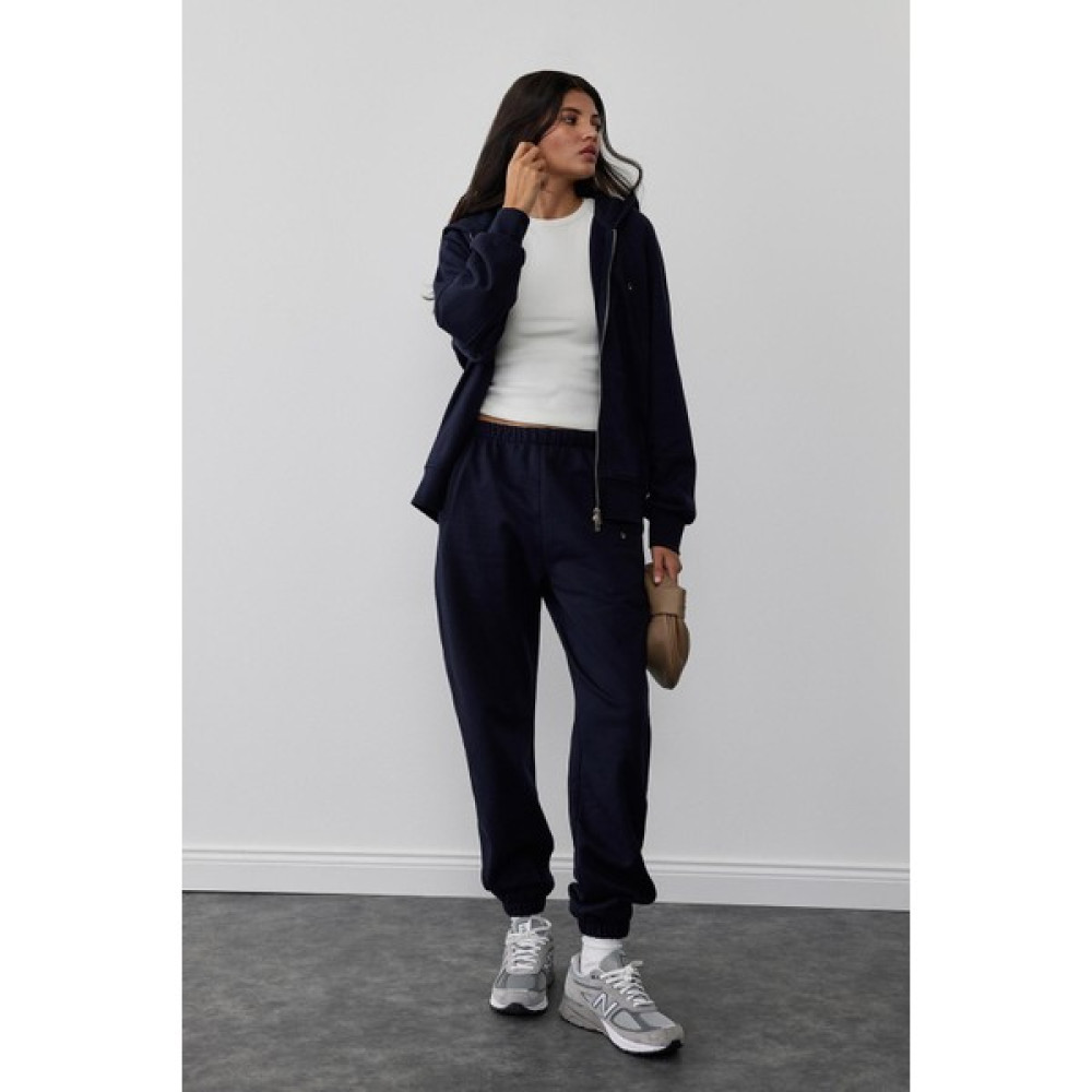 Suud Collection Lacivert Flore Çift Fermuarlı Hırka Bayan Sweatshirt Fiyatı