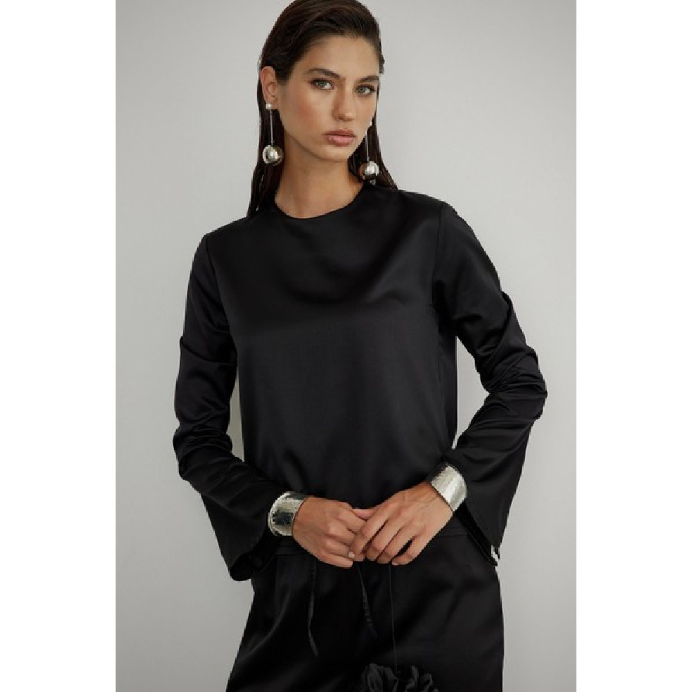 Suud Collection Siyah Liza Bisiklet Yaka Bluz Elbise Fiyatı