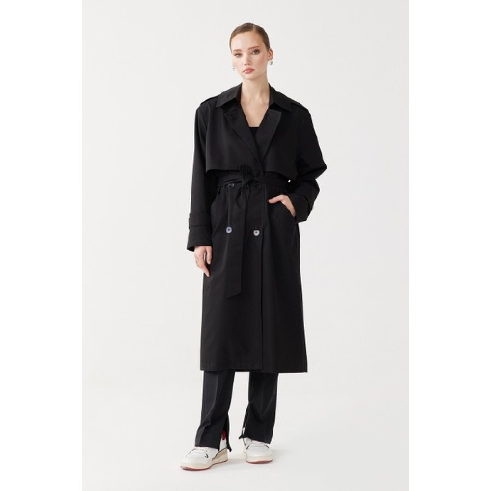 Suud Collection Siyah Oversize Vintage Trençkot Kadın Trençkot Fiyatı