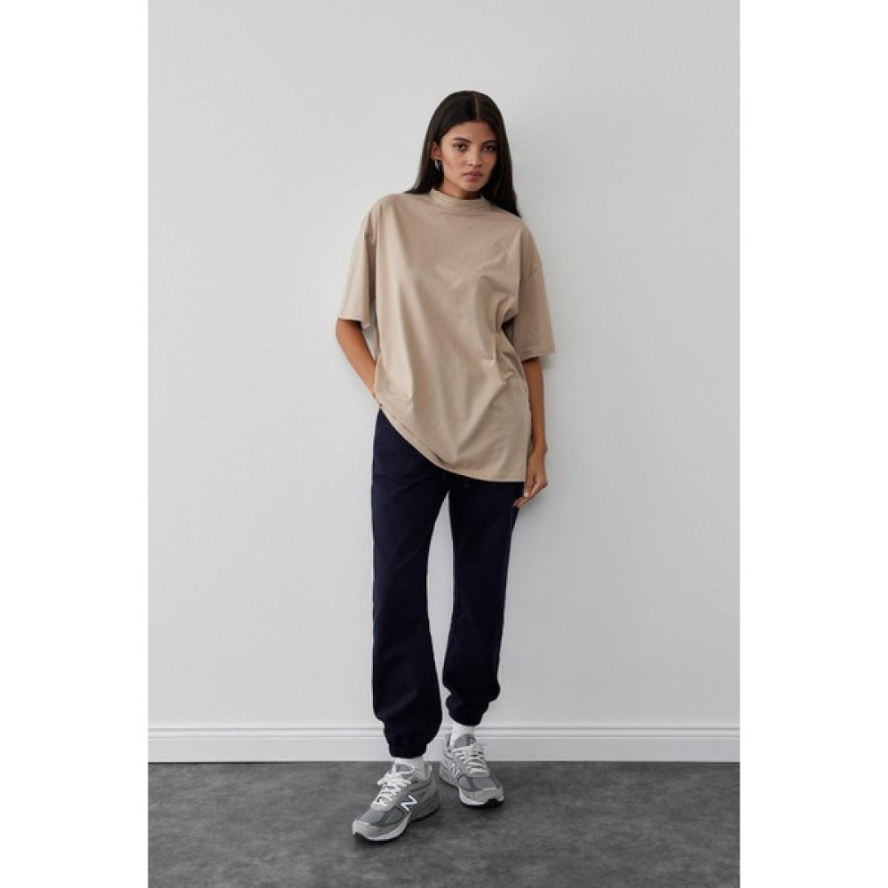 Suud Collection Taş Kısa Kollu Dik Yaka Pamuklu Tişört Bayan T-shirt Fiyatı