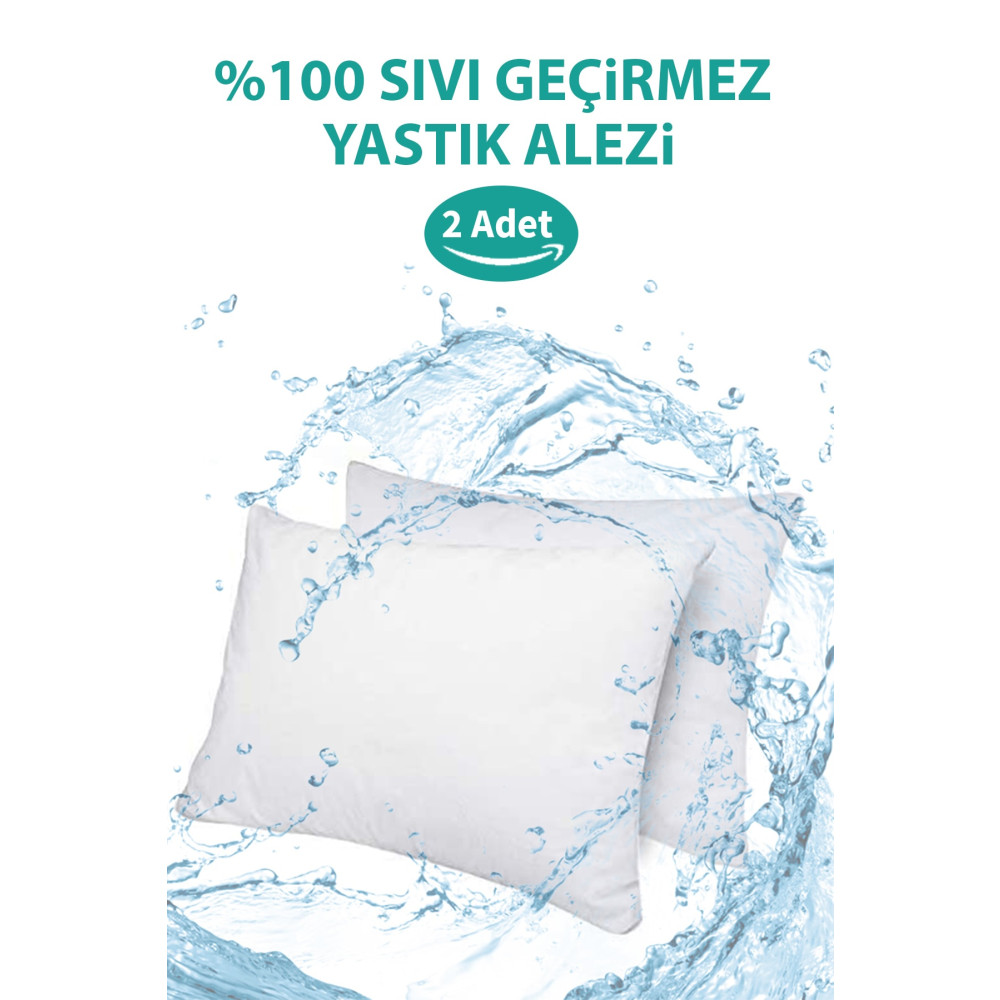 SUVAY 2 Adet Su Sıvı Geçirmez Yastık Alezi Pamuklu Fermuarlı Terletmeyen Yastık Koruyucu Kılıf Yastık Kılıfı Fiyatı