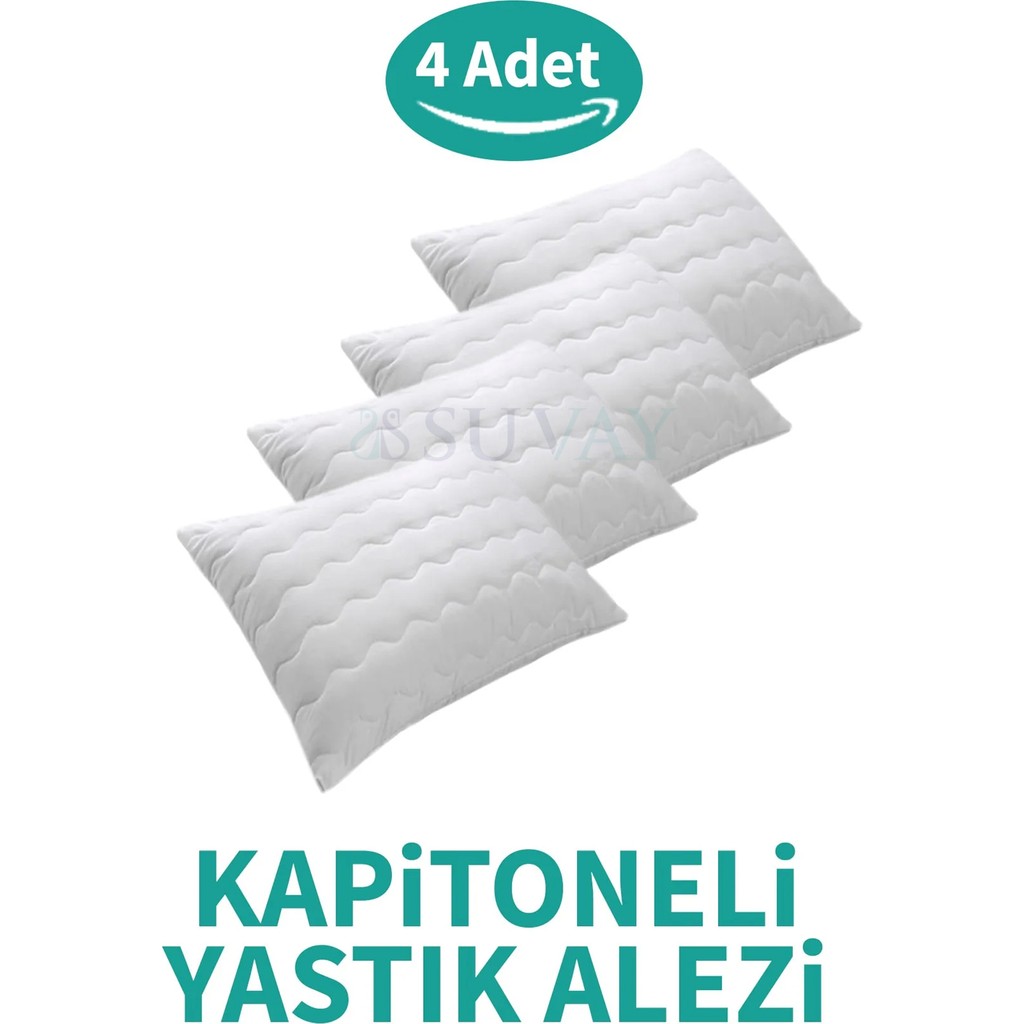 SUVAY Kapitoneli Yastık Alezi 4'lü Pamuklu Fermuarlı Kapitone Yastık Koruyucu Yastık Kılıfı - 50 x 70 cm - Beyaz Yastık Kılıfı Fiyatı