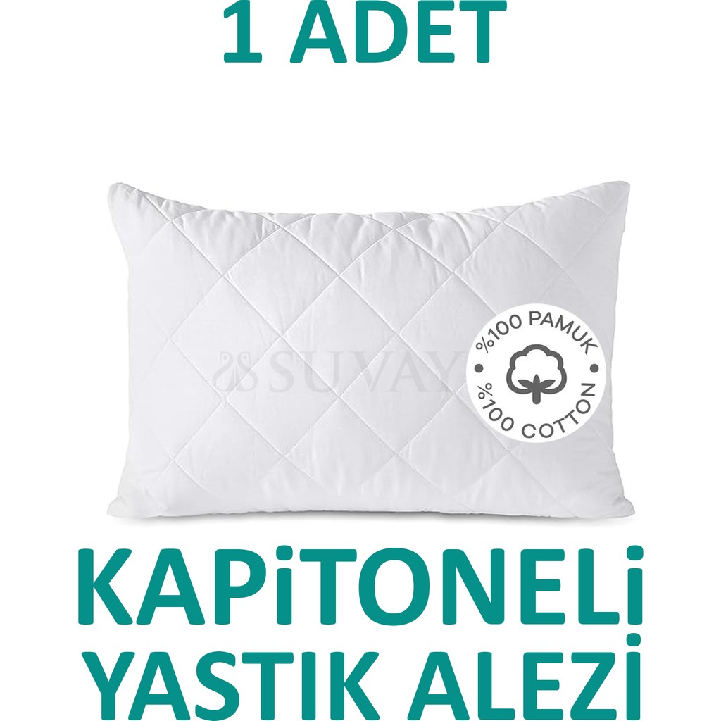 Suvay Kapitoneli Yastık Alezi Pamuklu Fermuarlı Terletmeyen Yastık Koruyucu Kılıf 1 Adet - 50 x 70 cm - Beyaz Yastık Kılıfı Fiyatı