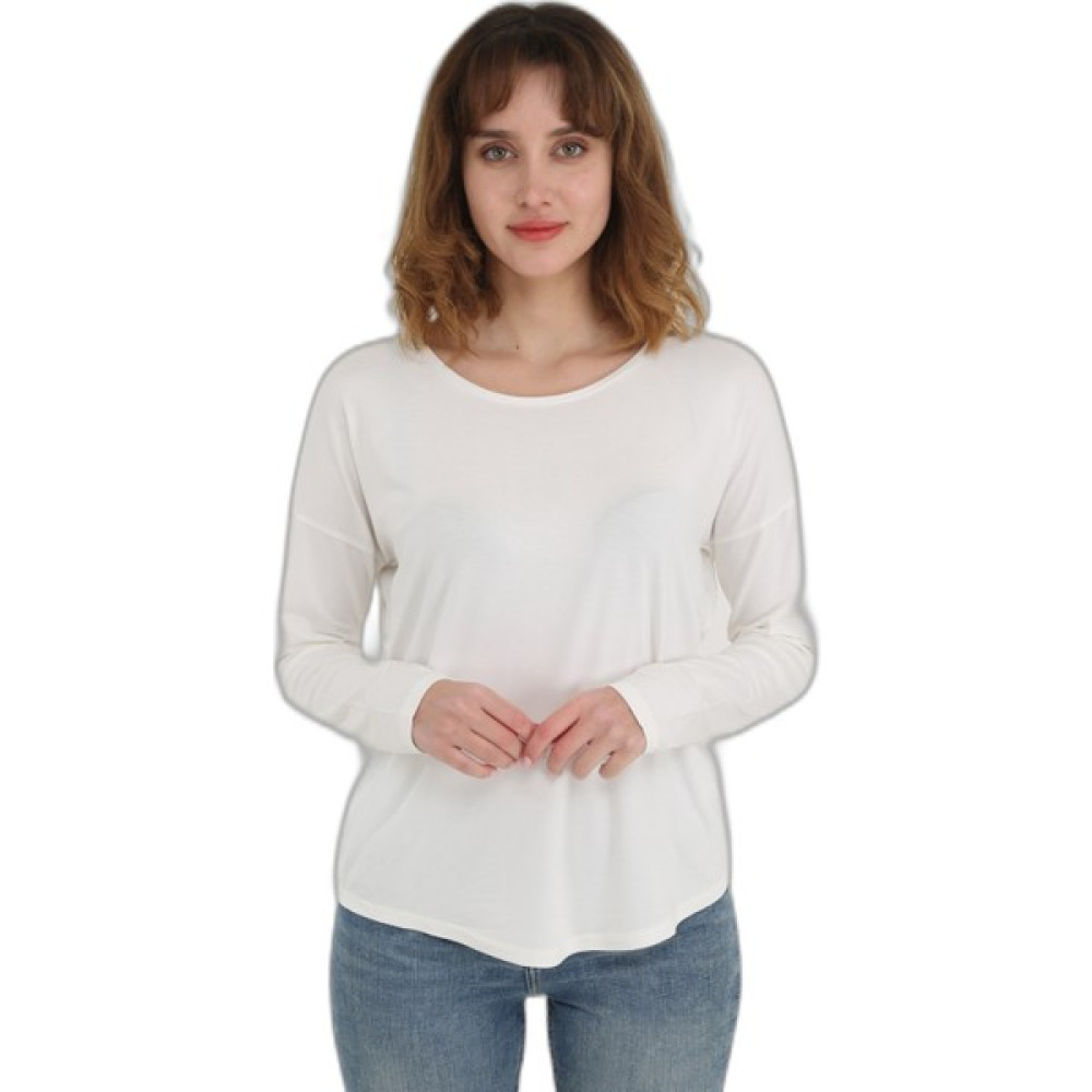 Suvva Uzun Kol Yuvarlak Geniş Yaka Esnek Rahat Kalıp Bluz T-Shirt Bluz Fiyatı