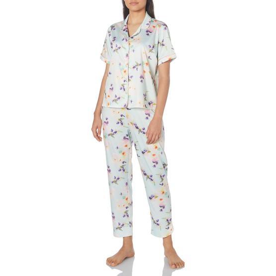 Suwen Ocean Print 063 Summer Flower Masculine Pyjamas Set Kadın Pijama Takımı