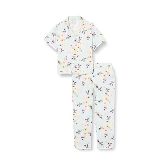 Suwen Ocean Print 063 Summer Flower Masculine Pyjamas Set Kadın Pijama Takımı