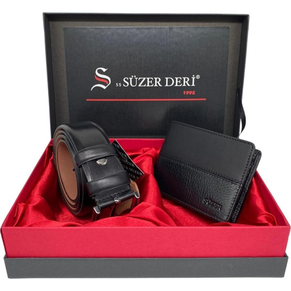 Süzer Deri Hakiki Deri Kemer ve Cüzdan Hediyelik Kutulu Set (Damat Bohçası) Erkek Kemeri Fiyatı