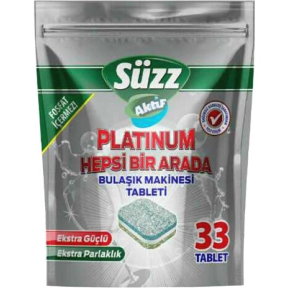 Süzz Platinium Bulaşık Makinesi Tableti 33' Lü Bulaşık Yıkama Fiyatı