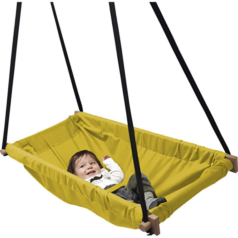 Svava Ahşap Yaylı Zıp Zıp Bebek Hamak Beşik (Sarı) - Sarı Bebek Oyuncakları Fiyatı