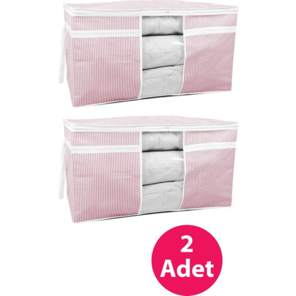 Svein 2'li Büyük Boy Geniş Pencereli Dayanıklı Sağlam Fermuarlı Hurç Yıkanabilir Kulplu Bazaaltı Yüklük - Pembe - 75 x 40 x 40 cm Hurç Fiyatı