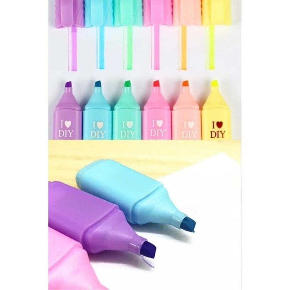 Svein 6'lı Mini Pastel Renkli Düz Fosforlu Işaretleme Kalemi Öğrenci Sevimli Kılıflı Okul Çocuk Boya Seti Fosforlu Kalem Fiyatı
