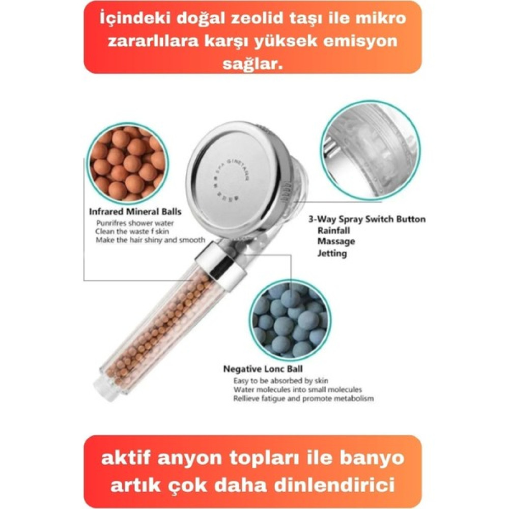 Svein Boncuklu Özel Filtreli Arıtmalı Tazyikli Kireç Önleyici Su Tasarruflu Duş Başlığı 06026 Duş Başlığı Fiyatı