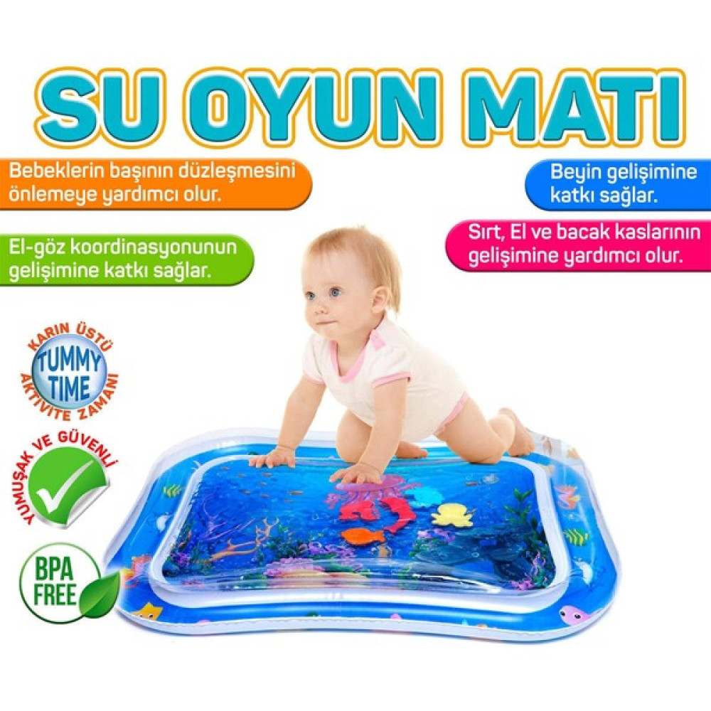 Svein Dayanıklı Sızdırmaz Su Oyun Matı Bebek Aktivite Oyuncağı Bpa Içermez Emekleme Zamanı Duyusal Gelişim - Mavi - 66 x 50 cm Oyuncak Fiyatı