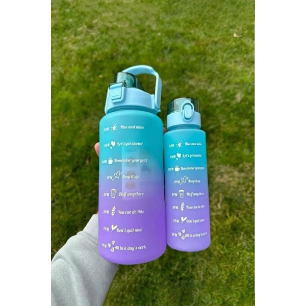 Svein Premium 2'li Pipetli Sızdırmaz Bpa Free Motivasyon Sporcu Suluk Matara Günlük Su Şişesi 2 Lt 900 ml Suluk Fiyatı