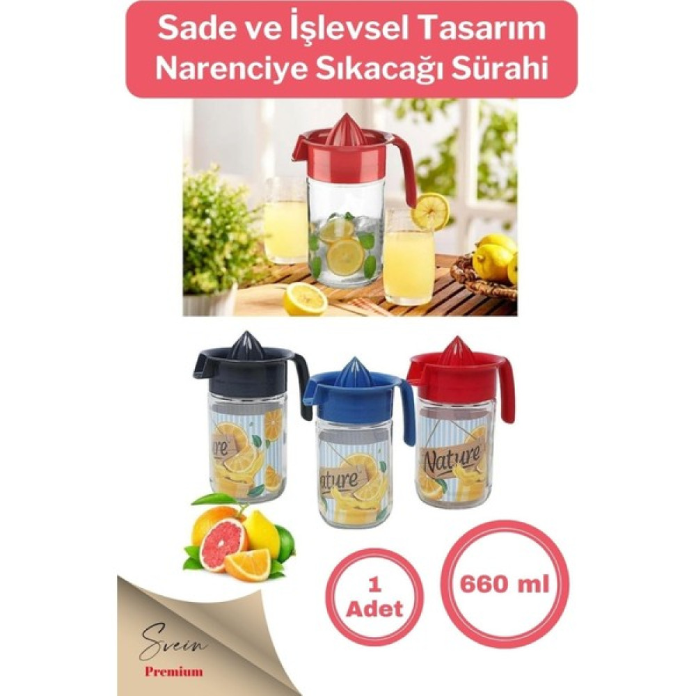 Svein Titiz Pratik Narenciye Portakal Sıkacağı Manuel Cam Hazneli Sürahi Karaf 660 ml - 0,6 L Sürahi Fiyatı