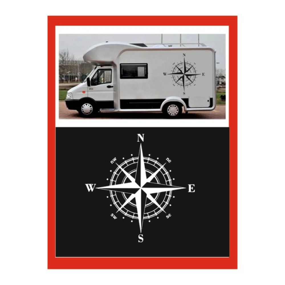 Sverte Pusula Sticker 45X45CM 1 Adet Oto Sticker - Kamp Karavan Sticker - Renkli - Tek Ebat Oto Boyaları Fiyatı