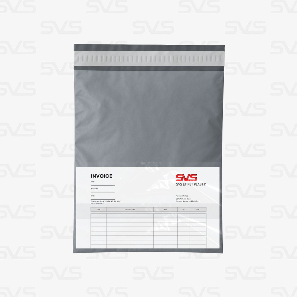 Svs Etiket Plastik Cepli Gri Kargo Poşeti - 22x30+5 / 100 Adet Diğer Fiyatı