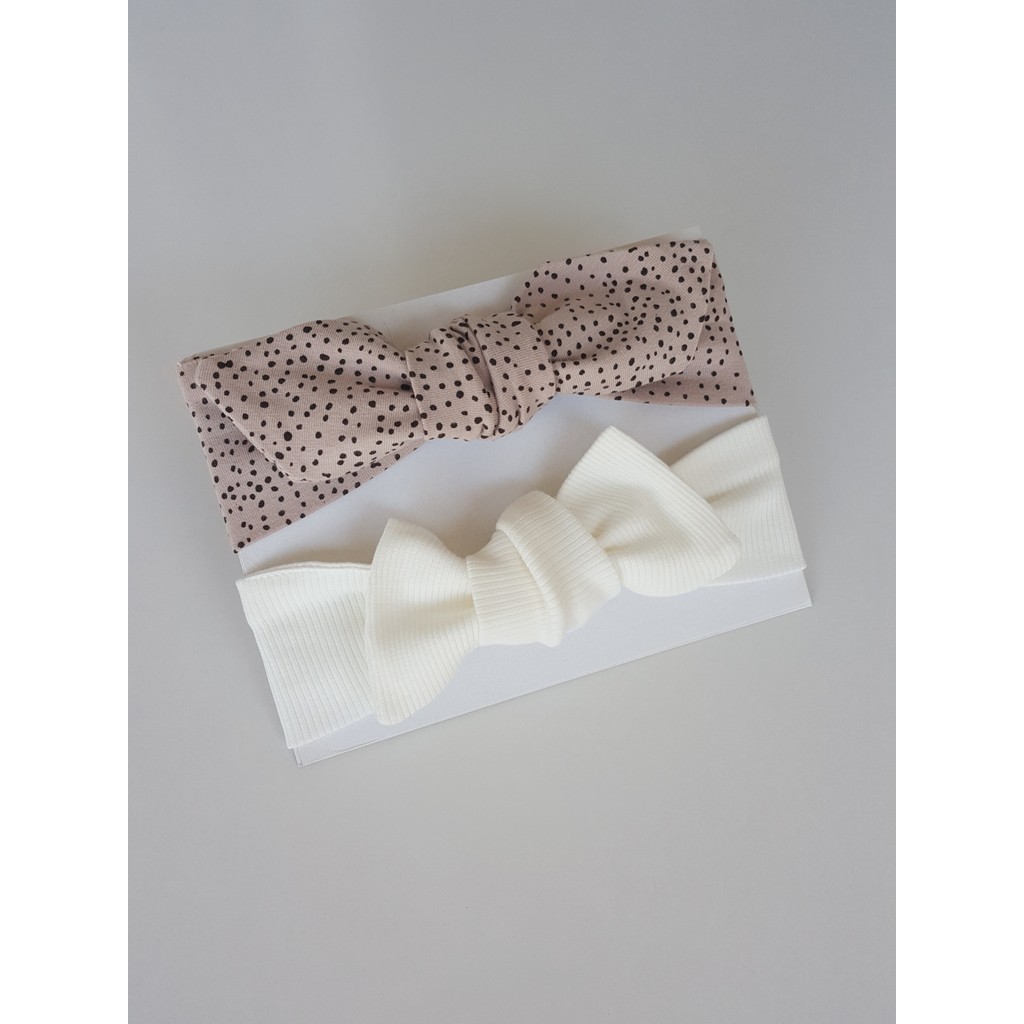 Swan Butik Kız Çocuk Bebek Bandana Toka Seti 2'li Benekli Bej Krem Ribana Diğer Fiyatı