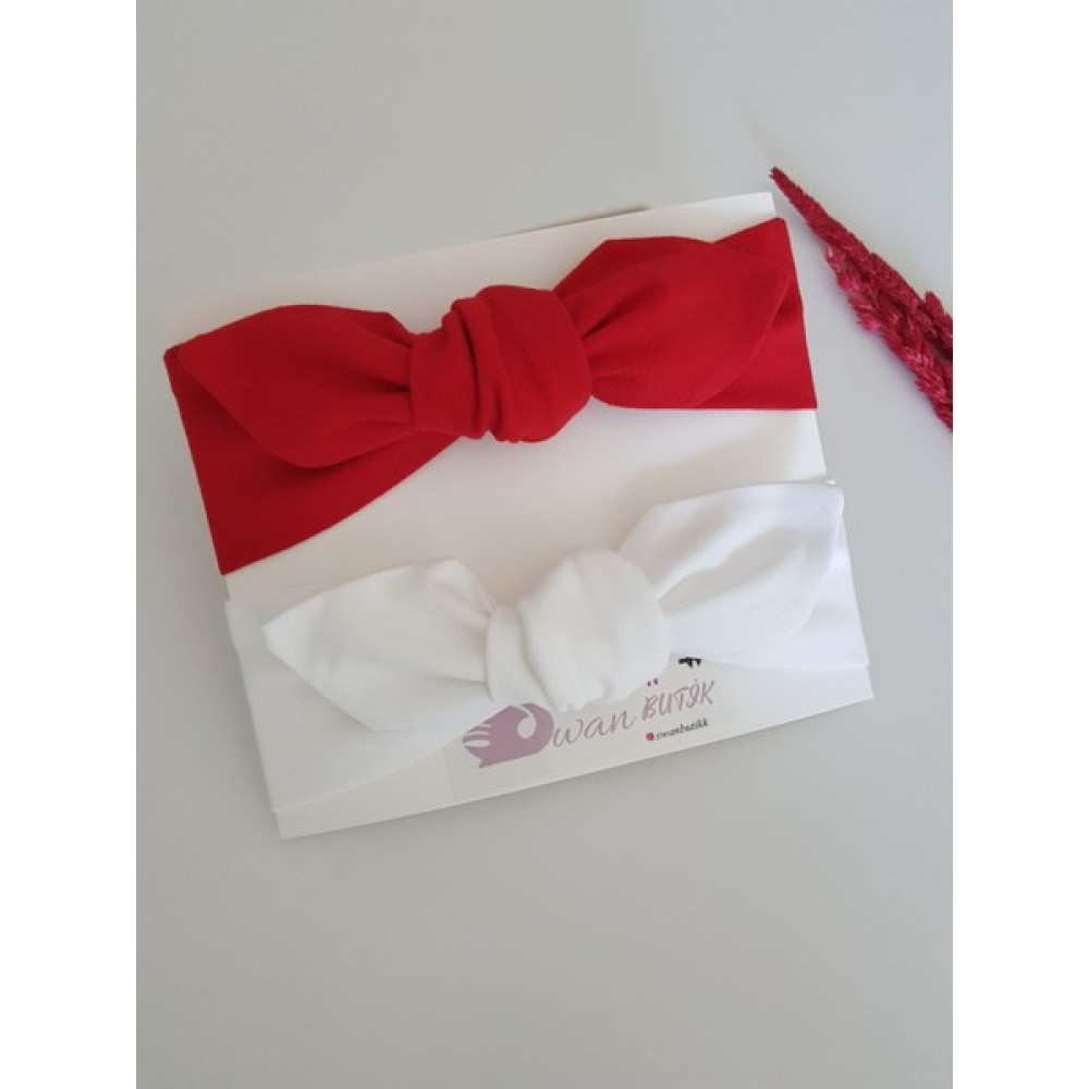 Swan Butik Kız Çocuk Bebek Bandana Toka Seti 2'li Kırmızı Beyaz Bebek Saç Bandı Fiyatı