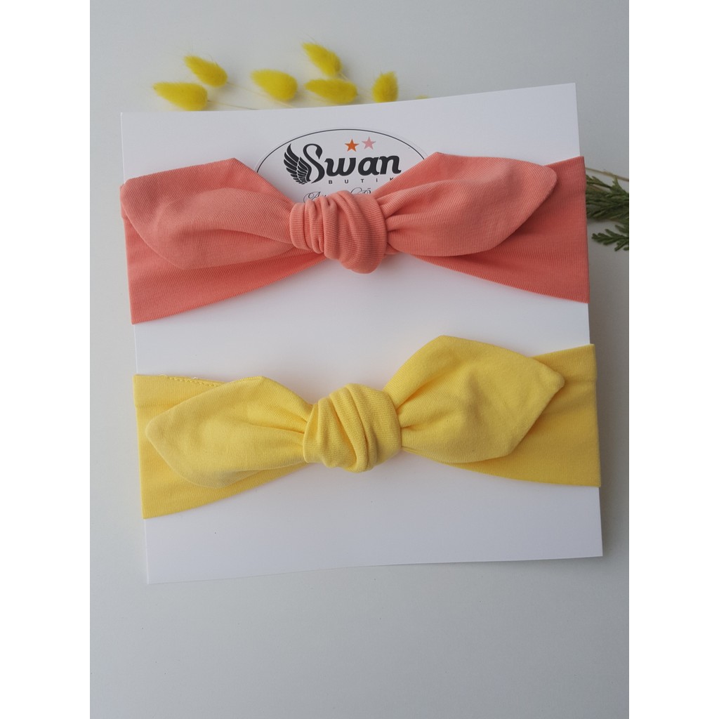 Swan Butik Kız Çocuk Bebek Bandana Toka Seti 2'li Şeftali, Sarı Diğer Fiyatı