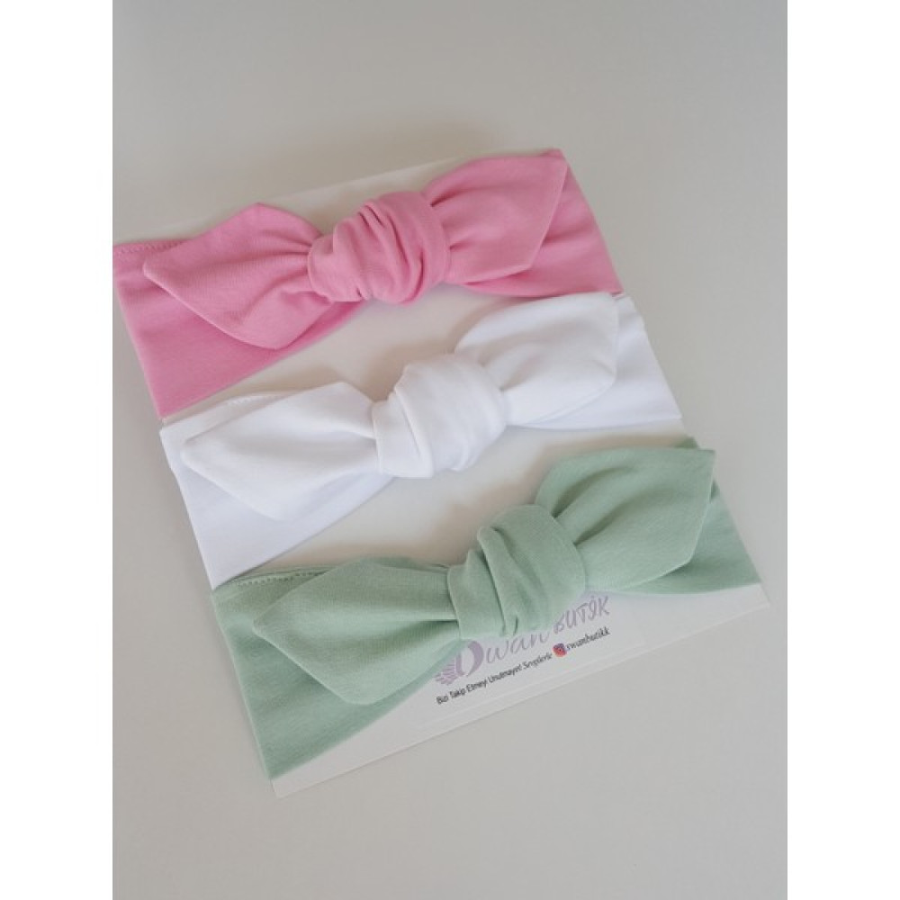 Swanbutik Renkli Kız Çocuk Bebek Bandana Seti 'lü Pembe Mint Beyaz Bebek Saç Bandı Fiyatı