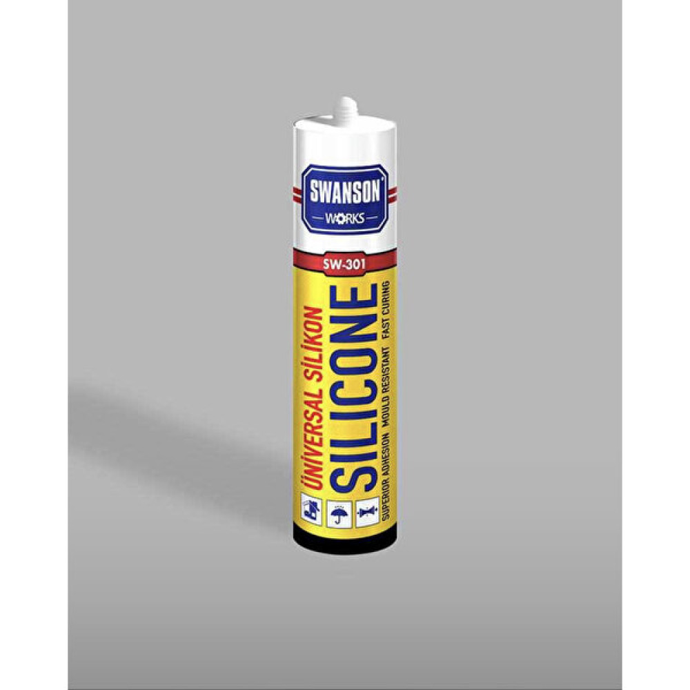 Swanson Works Genel Amaçlı Silikon Su Geçirmez Cam Banyo Mutfak Silikonu Şeffaf 280 Gr. Nalburiye & Hırdavat Fiyatı