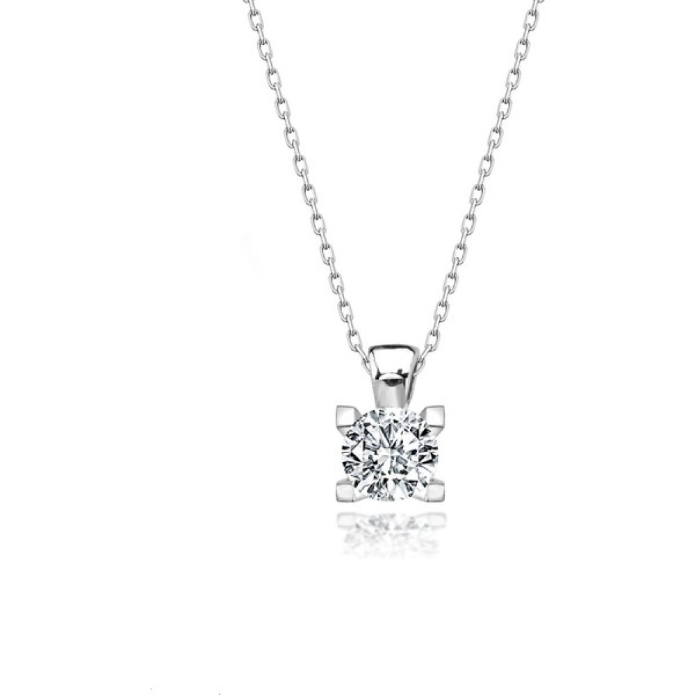 Swarovski 925 Ayar Gümüş Tek Taş Kolye Gümüş Kolye Fiyatı