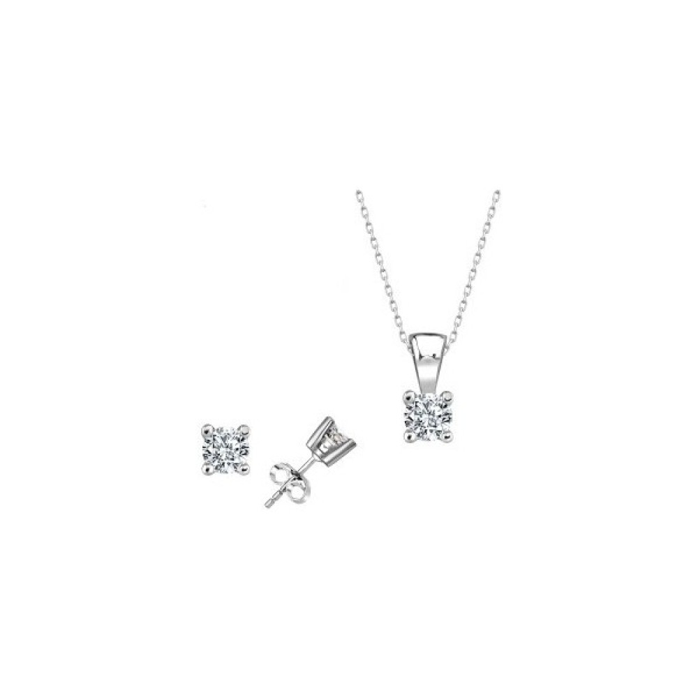 Swarovski Taşlı Tektaş Küpe Kolye Ikili Kadın Set Gümüş Kolye Fiyatı