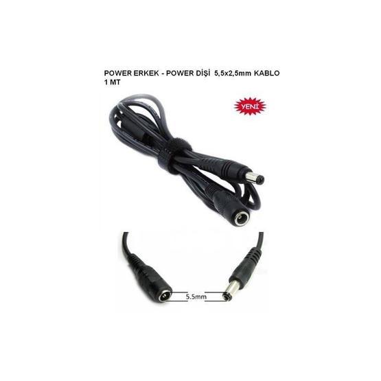 Swat Power 1 m 5.5x2.5 mm Jak Fişli Dişi Erkek Ara Kablo
