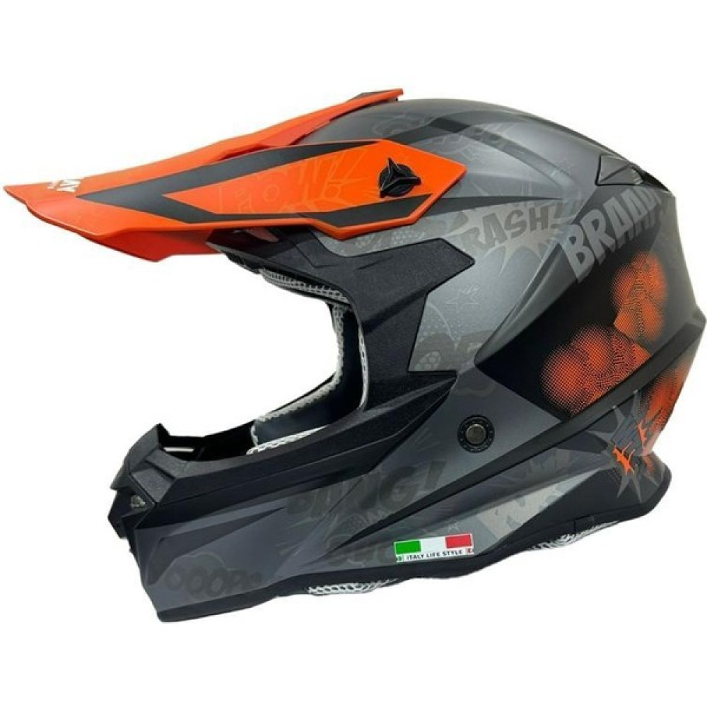 Sway 617 Cross Matt Pow Black Orange Kask - Renkli - XL Motorsiklet Kaskları Fiyatı