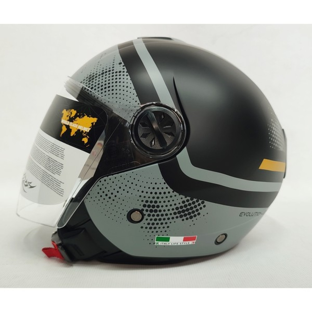 Sway 715 Gemini Mat Black Grey Yarım Kask - Şefaf Vizörlü - M Motorsiklet Kaskları Fiyatı