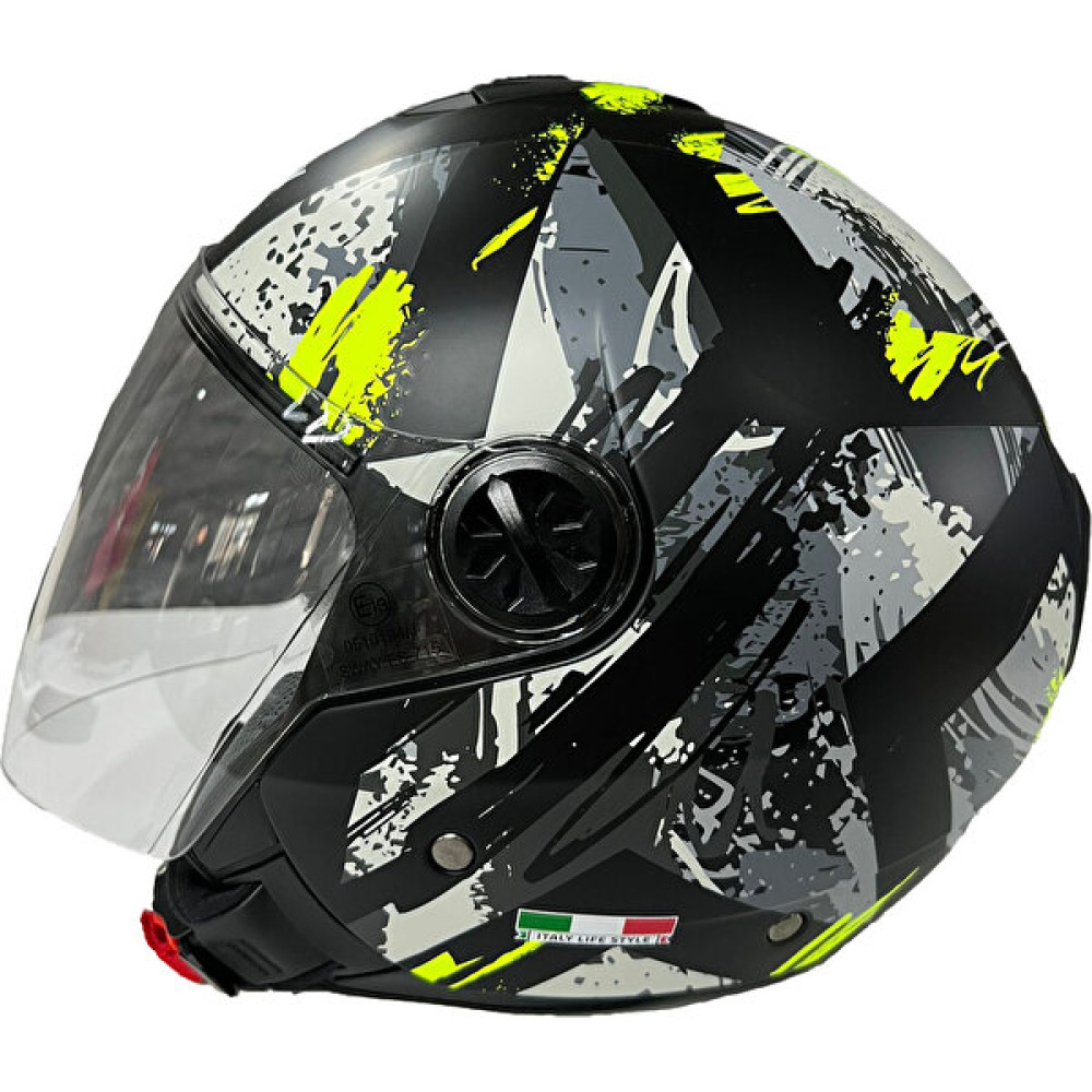 Sway 715 Poıson Black Grey Yellow Yarım Kask - L Motorsiklet Kaskları Fiyatı