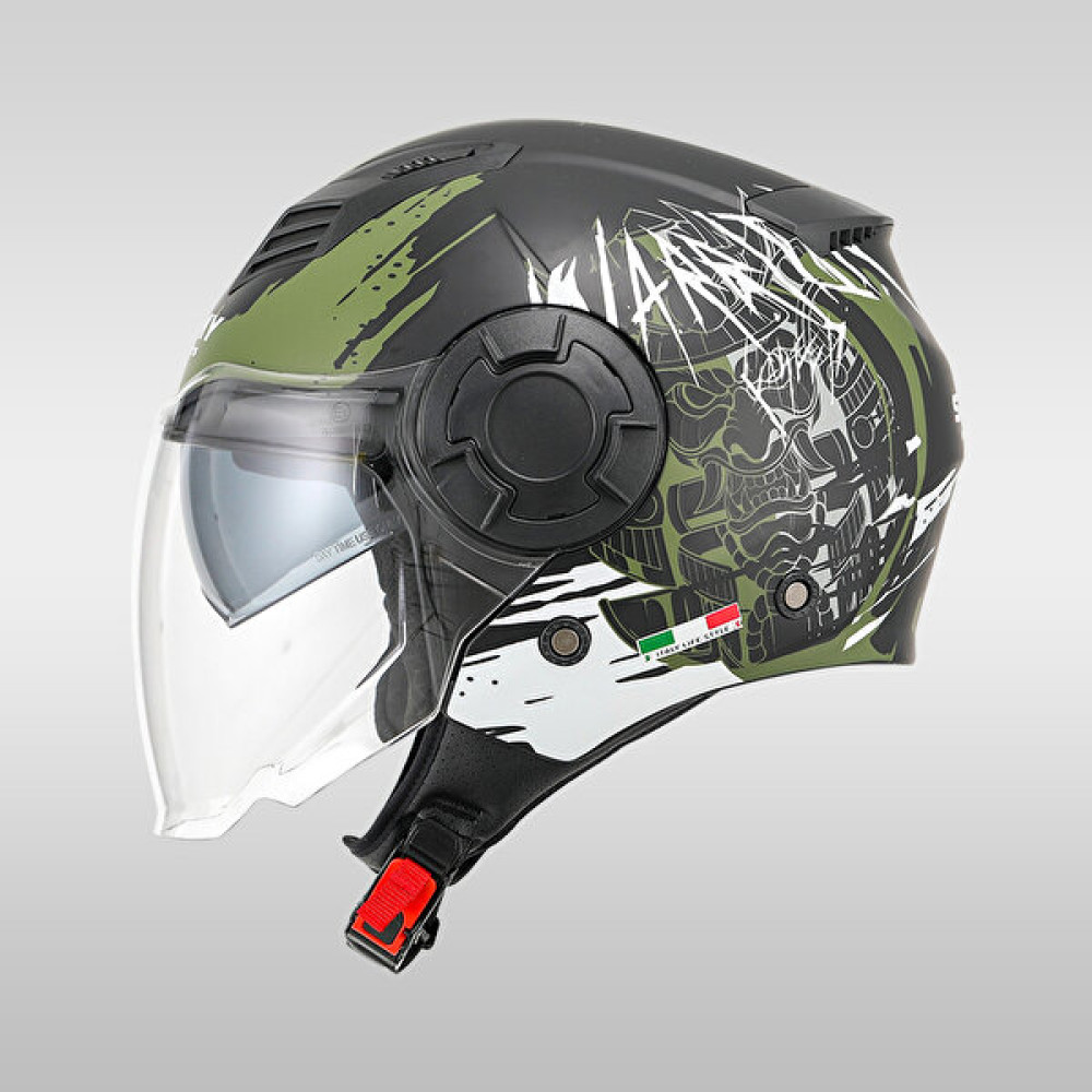 Sway 766 Matt Warrıor Black Army Grey Yarım Motosiklet Kaskı - XL Motorsiklet Kaskları Fiyatı