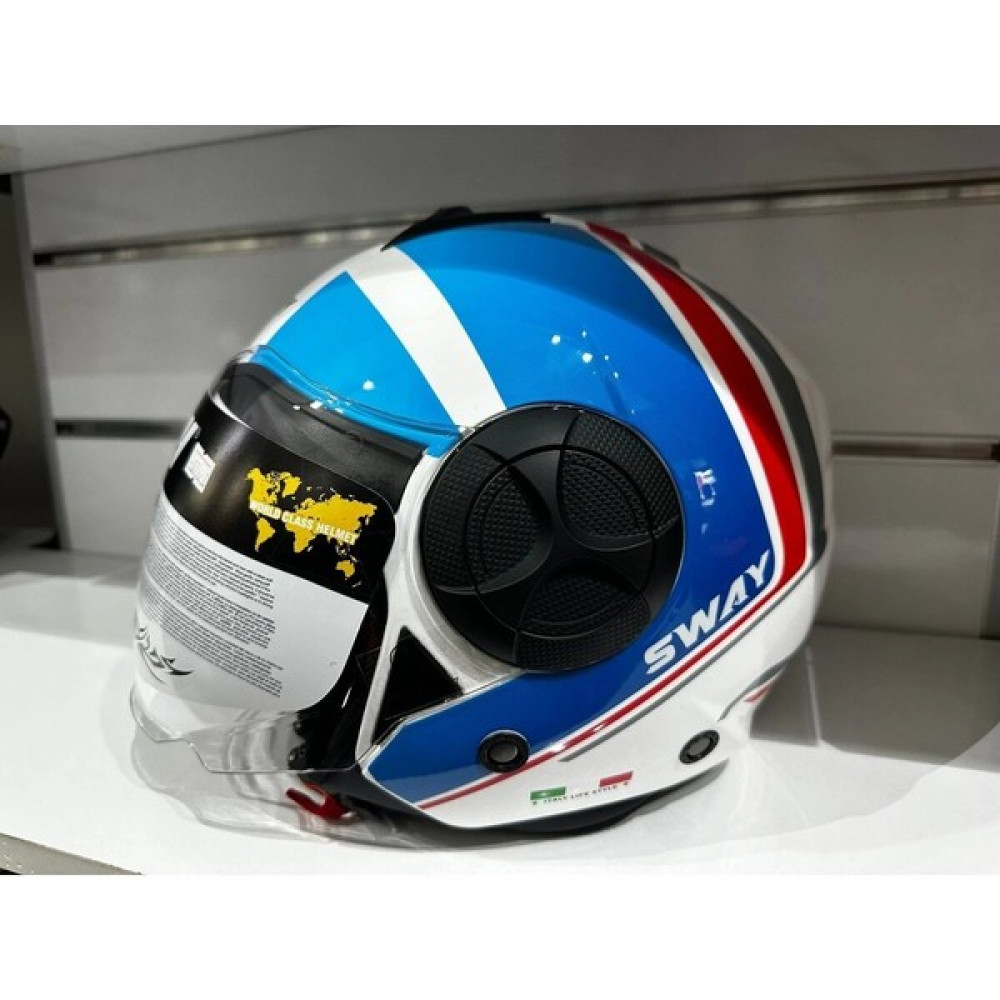 Sway Kask SW-737 Parlak Beyaz/mavi/kırmızı Çenesiz Güneş Gözlüklü - XL - Tek Renk Motorsiklet Kaskları Fiyatı