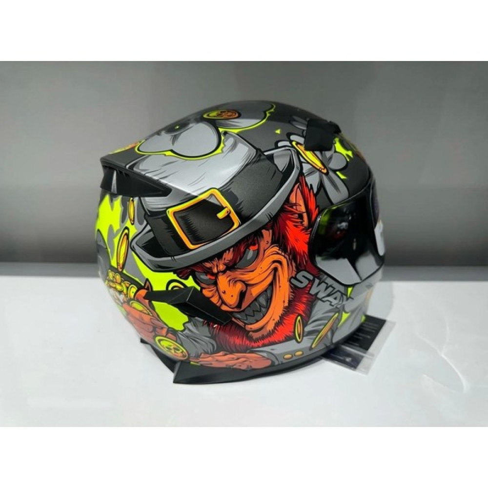 Sway Kask Sway Sw 820 Badboy Full Face Gümüş Vizör - XL Motorsiklet Kaskları Fiyatı