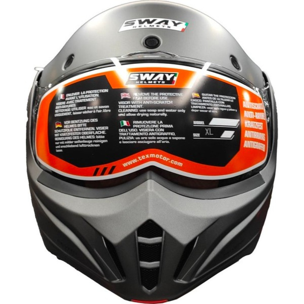 Sway Sw 907 Stratos 180 Çene Açılır Motosiklet Kaskı - Gri - M Motorsiklet Kaskları Fiyatı