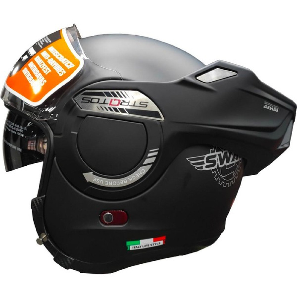 Sway Sw 907 Stratos 180 Çene Açılır Motosiklet Kaskı - Siyah - S Motorsiklet Kaskları Fiyatı