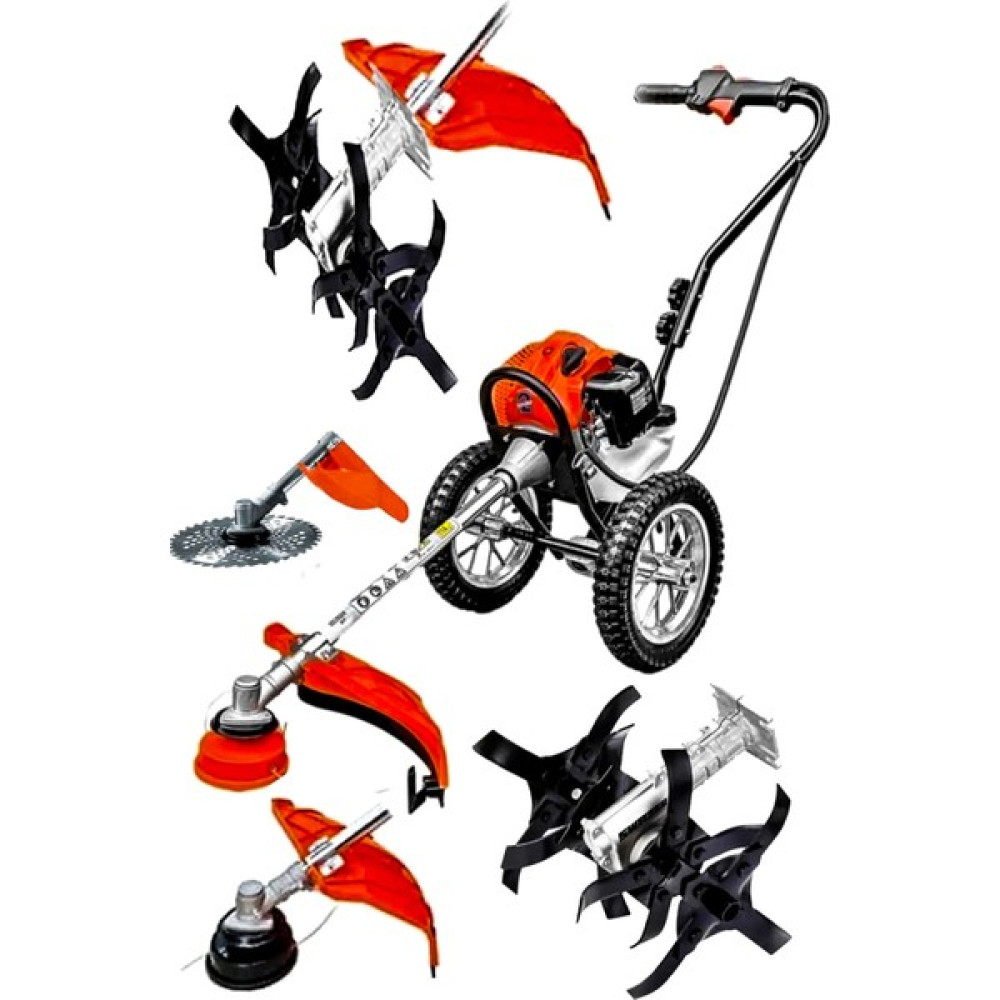 Swazer ECO4X4HP Tekerlekli Benzinli Motorlu Çapa Makinesi Tırpan Çim Biçme Kesme Makinesi Bahçe Makinesi Fiyatı