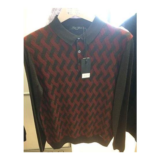 Sweater Siyah  Polo Yaka Düğmeli Erkek Triko Kazak