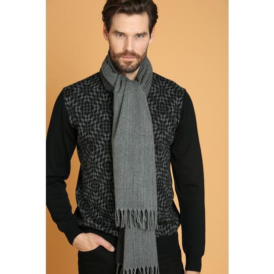 Sweater Siyah  Polo Yaka Düğmeli Erkek Triko Kazak