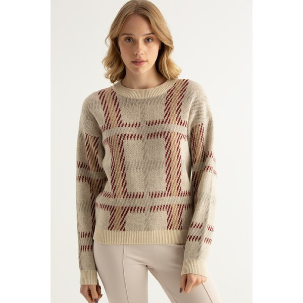 Sweater Vabilya Bisiklet Yaka Uzun Kol Kazak Bayan Kazak & Süveter & Triko Fiyatı