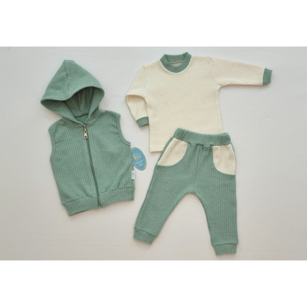Sweet Cotton Yelekli Eşortman Takımı 3lü Bebek Giysi Takım Fiyatı