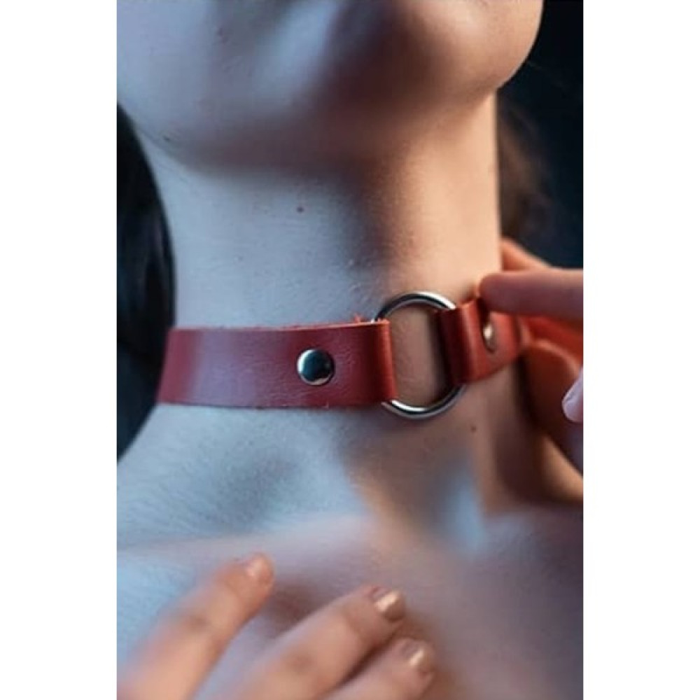 Sweet Demon Kadın Tek Halka Detaylı Ayarlanabilir Şık Deri Choker Boyun Aksesuar Kırmızı Bijuteri Kolye Fiyatı