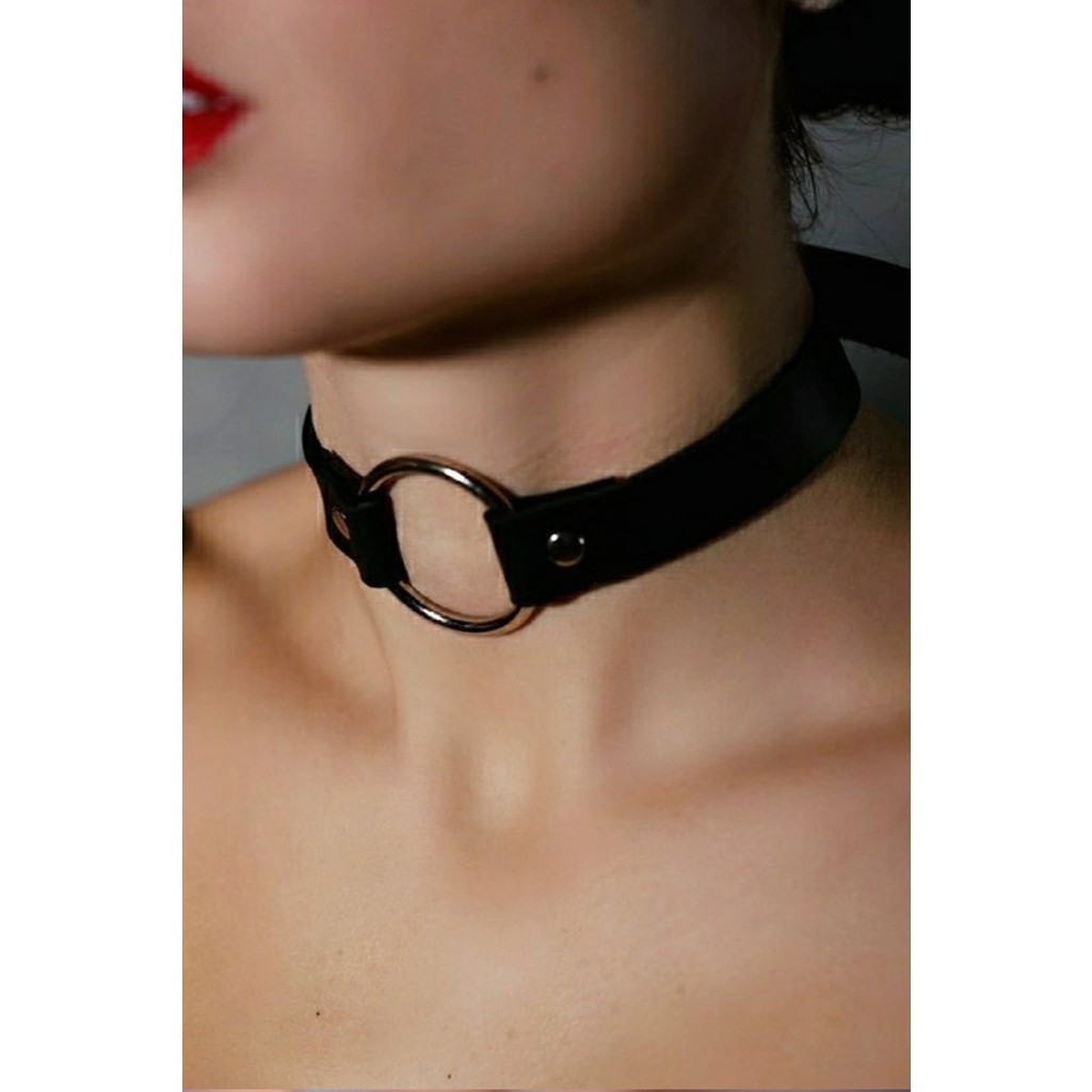 Sweet Demon Kadın Tek Halka Detaylı Ayarlanabilir Şık Deri Choker Boyun Aksesuar Siyah Diğer Fiyatı