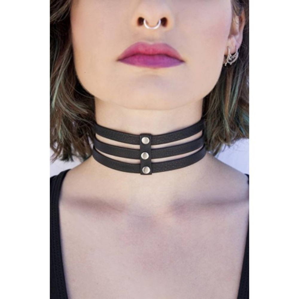 Sweet Demon Kadın Üç Ince Şerit Ayarlanabilir Şık Deri Choker Boyun Aksesuar Siyah Bijuteri Kolye Fiyatı
