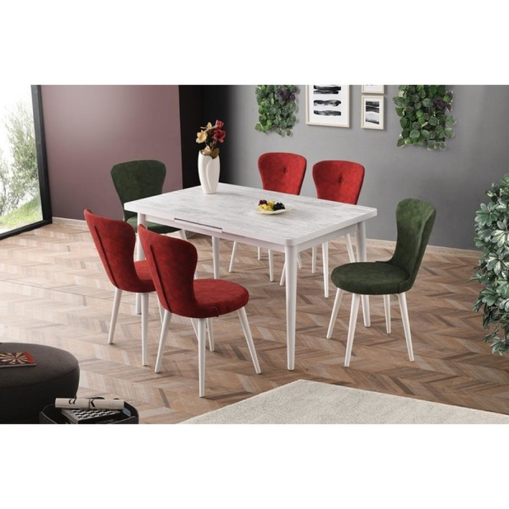 Sweet Home Açılır Salon Masası Takımı Antik Ceviz + 6 Adet Loran Nubuk Sandalye Yemek & Mutfak Masası Fiyatı