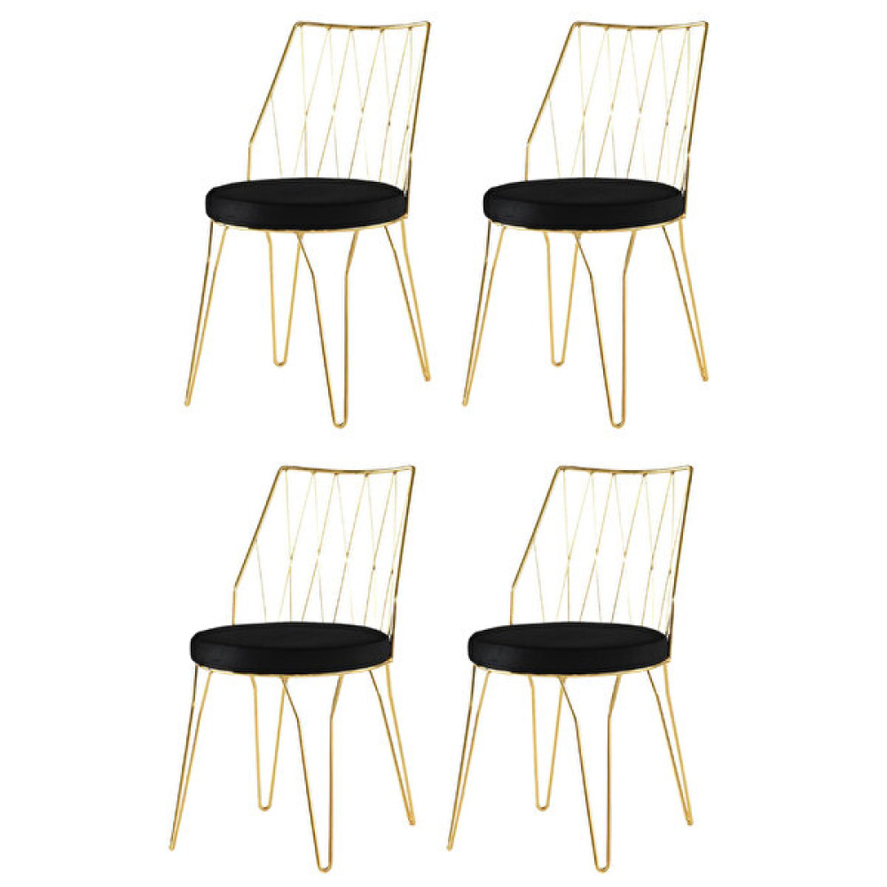 Sweet Home Lady Baklavalı Metal Parlak Gold Sandalye 4 Adet Kamp Sandalyesi Fiyatı