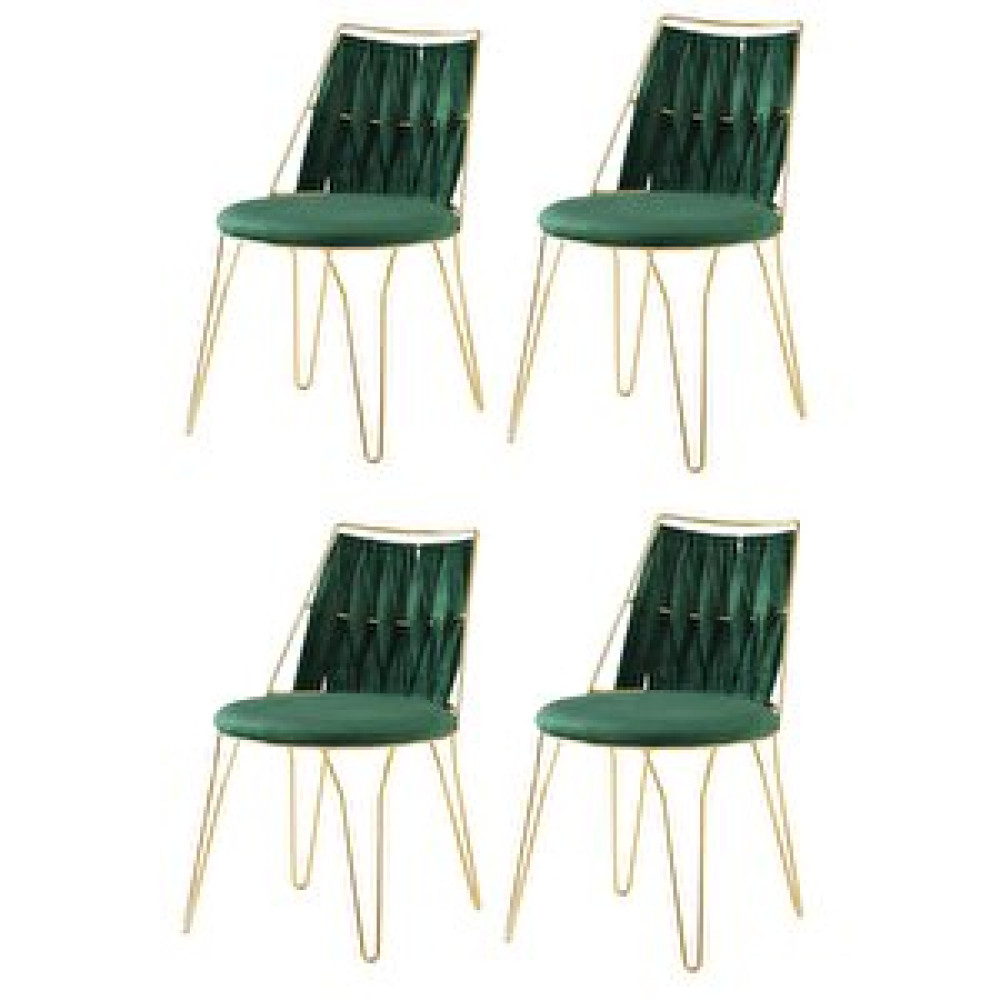 Sweet Home Masa Sandalye 4 Adet Ada Örgülü Sandalye Yeşil Metal Gold Mutfak Salon Yemek Odası Sandalyesi Standart Sandalye Fiyatı