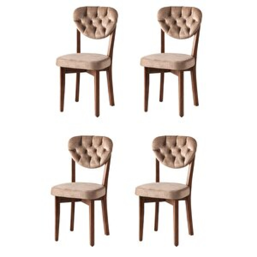 Sweet Home Masa Sandalye 4 Adet Gala Sandalye Ceviz Ahşap Kapitoneli Standart Sandalye Fiyatı